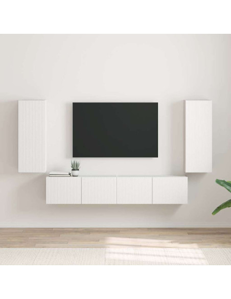 Mobile TV da parete 2 pcs Bianco 30 x 31 x 80 cm