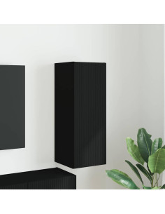 Mobile TV da parete Nero 30 x 31 x 80 cm Legno multistrato