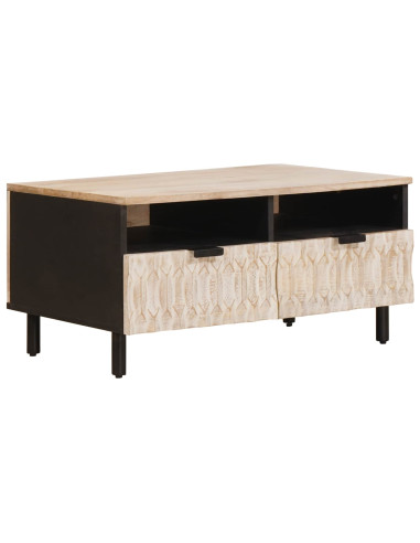 Tavolino da salotto con cassetto Bianco 80 x 54 x 40 cm