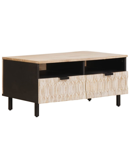 Tavolino da salotto con cassetto Bianco 80 x 54 x 40 cm