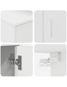 Set mobile TV Montaggio a parete 4 pcs Bianco Legno multistrato