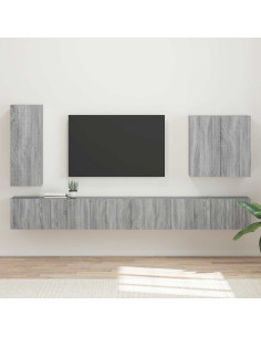 Montaggio a parete 6 pcs Grigio Sonoma