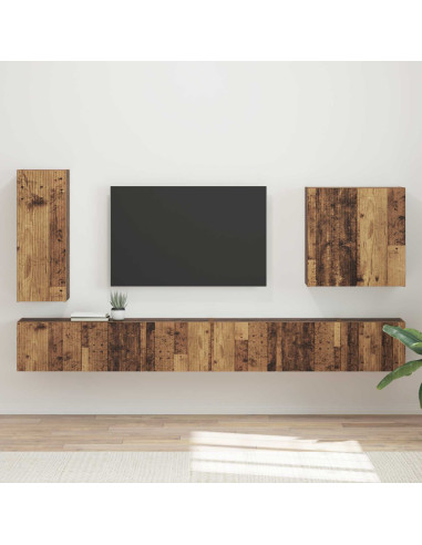 Montaggio a parete 6 pcs Legno vecchio