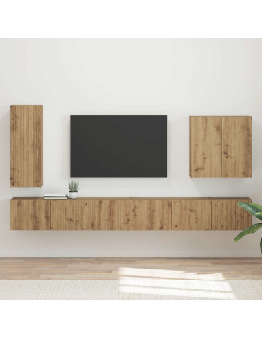 Montaggio a parete 6 pcs Rovere artigianale