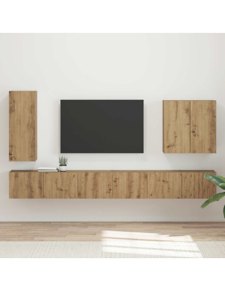 Montaggio a parete 6 pcs Rovere artigianale