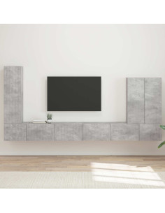 Montaggio a parete 6 pcs Grigio cemento