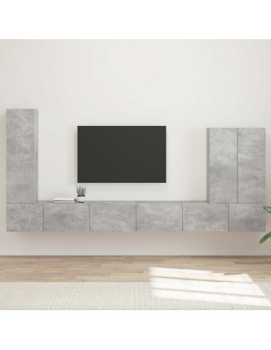 Montaggio a parete 6 pcs Grigio cemento