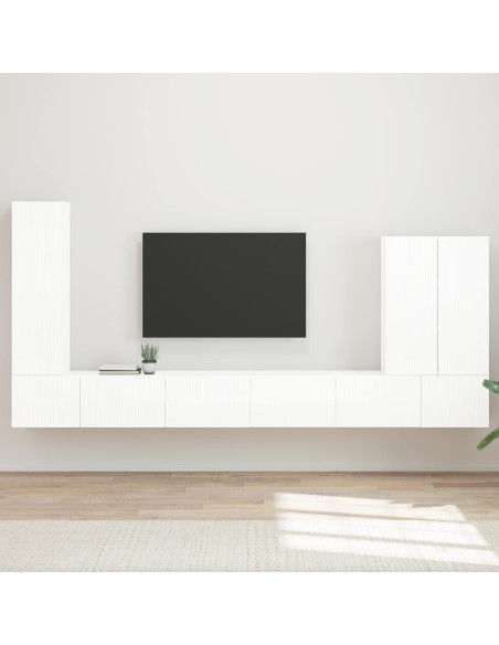 Montaggio a parete 6 pcs Bianco Lucido