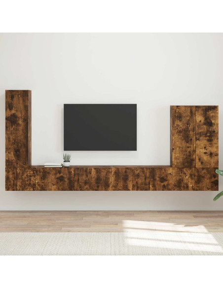 Montaggio a parete 6 pcs Rovere fumé