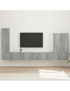 Montaggio a parete 6 pcs Grigio Sonoma