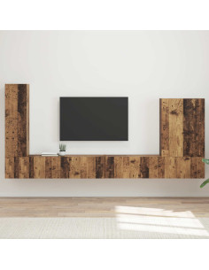 Montaggio a parete 6 pcs Legno vecchio