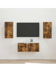 Set mobile TV 2 pcs Rovere fumé Legno multistrato