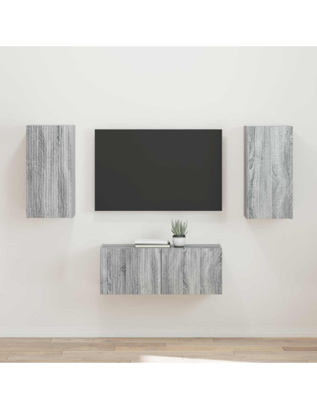 Set mobile TV 2 pcs Grigio Sonoma Legno multistrato