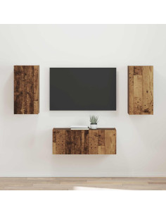 Set mobile TV 2 pcs Legno vecchio Legno multistrato