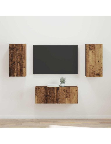 Set mobile TV 2 pcs Legno vecchio Legno multistrato