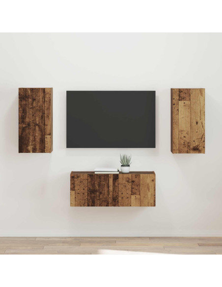 Set mobile TV 2 pcs Legno vecchio Legno multistrato