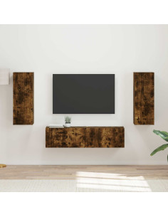 Set mobile TV 2 pcs Rovere fumé Legno multistrato