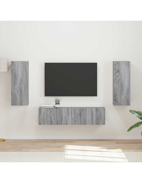 Set mobile TV 2 pcs Grigio Sonoma Legno multistrato