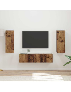 Set mobile TV 2 pcs Legno vecchio Legno multistrato