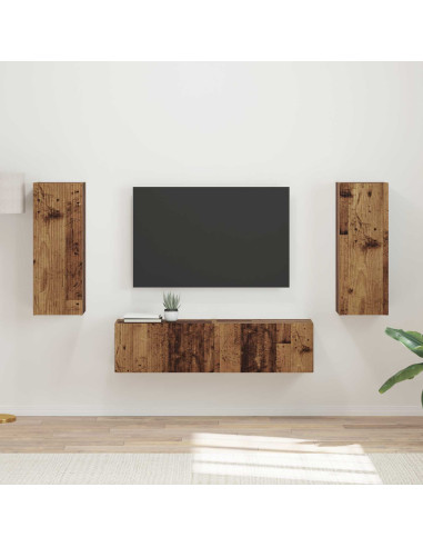 Set mobile TV 2 pcs Legno vecchio Legno multistrato