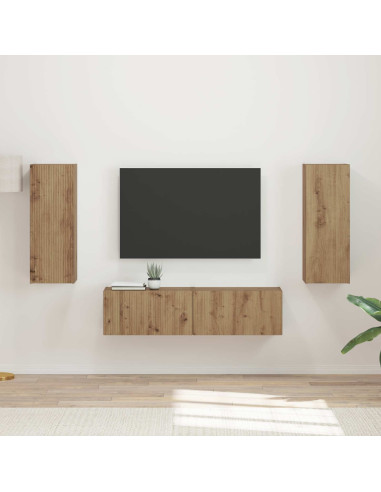 Set mobile TV 2 pcs Rovere artigianale Legno multistrato