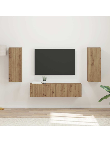 Set mobile TV 2 pcs Rovere artigianale Legno multistrato