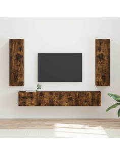 Set mobile TV 3 pcs Rovere fumé Legno multistrato