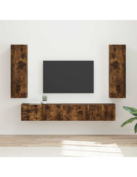 Set mobile TV 3 pcs Rovere fumé Legno multistrato