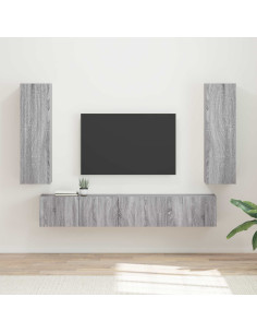 Set mobile TV 3 pcs Grigio Sonoma Legno multistrato