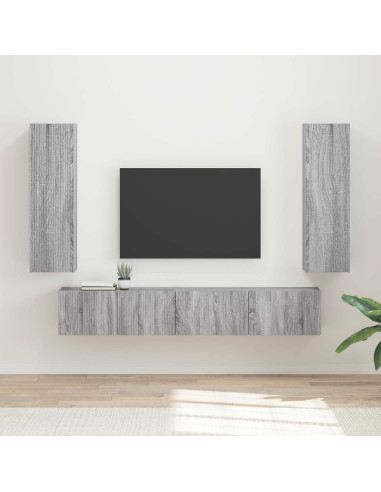 Set mobile TV 3 pcs Grigio Sonoma Legno multistrato