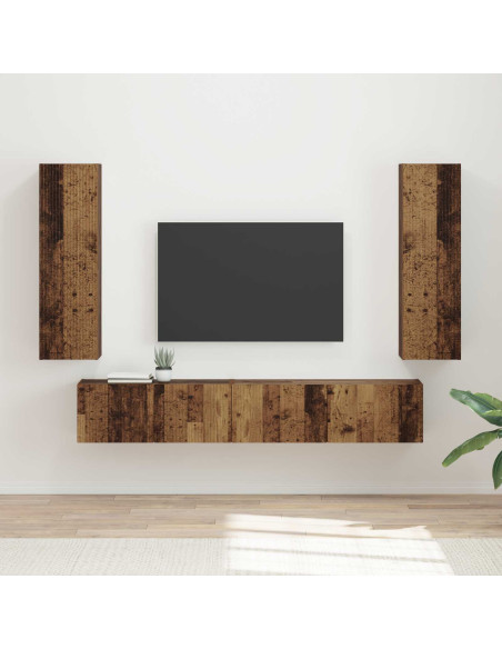 Set mobile TV 3 pcs Legno vecchio Legno multistrato