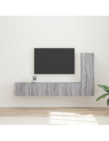 Set mobile TV 3 pcs Grigio Sonoma Legno multistrato