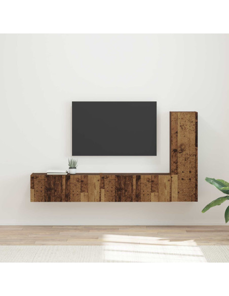 Set mobile TV 3 pcs Legno vecchio Legno multistrato