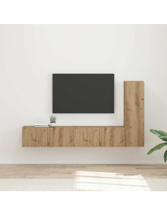 Set mobile TV 3 pcs Rovere artigianale Legno multistrato