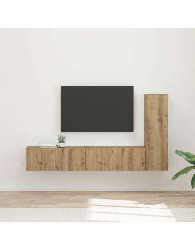 Set mobile TV 3 pcs Rovere artigianale Legno multistrato
