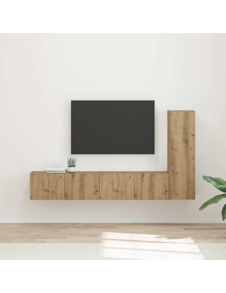Set mobile TV 3 pcs Rovere artigianale Legno multistrato