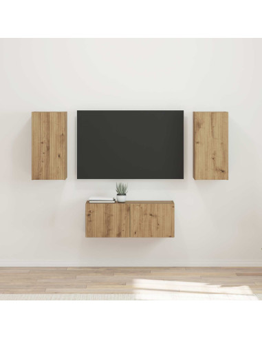 Set mobile TV 6 pcs Rovere artigianale Legno multistrato