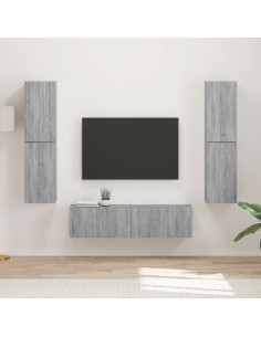 Set mobile TV 6 pcs Grigio Sonoma Legno multistrato