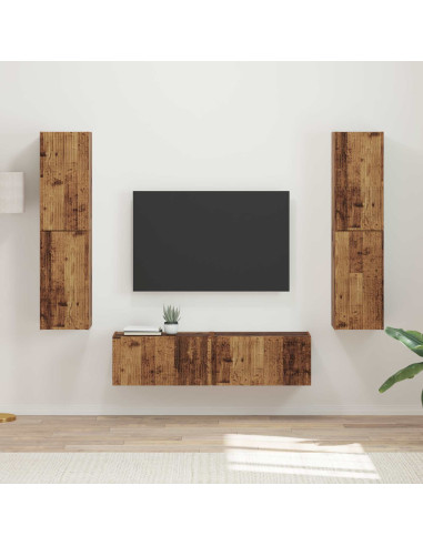 Set mobile TV 6 pcs Legno vecchio Legno multistrato