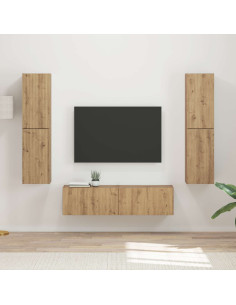 Set mobile TV 6 pcs Rovere artigianale Legno multistrato