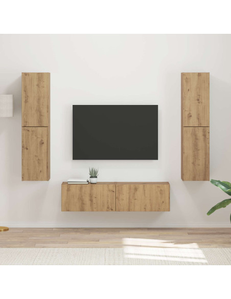 Set mobile TV 6 pcs Rovere artigianale Legno multistrato