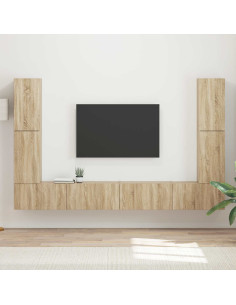 Set mobile TV 8 pcs Rovere Sonoma Legno multistrato