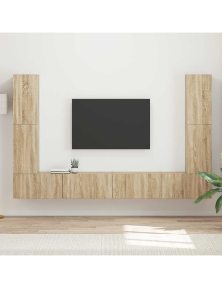 Set mobile TV 8 pcs Rovere Sonoma Legno multistrato