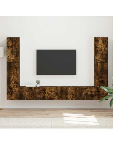 Set mobile TV 8 pcs Rovere fumé Legno multistrato