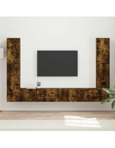 Set mobile TV 8 pcs Rovere fumé Legno multistrato