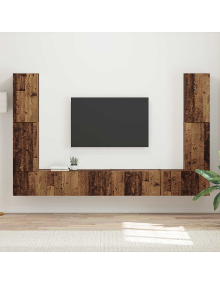 Set mobile TV 8 pcs Legno vecchio Legno multistrato