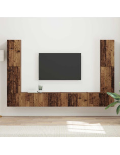 Set mobile TV 8 pcs Legno vecchio Legno multistrato