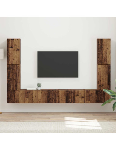 Set mobile TV 8 pcs Legno vecchio Legno multistrato