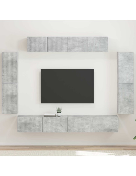 Mobile TV 8 pcs Grigio cemento