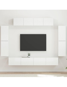 Mobile TV 8 pcs Bianco Lucido